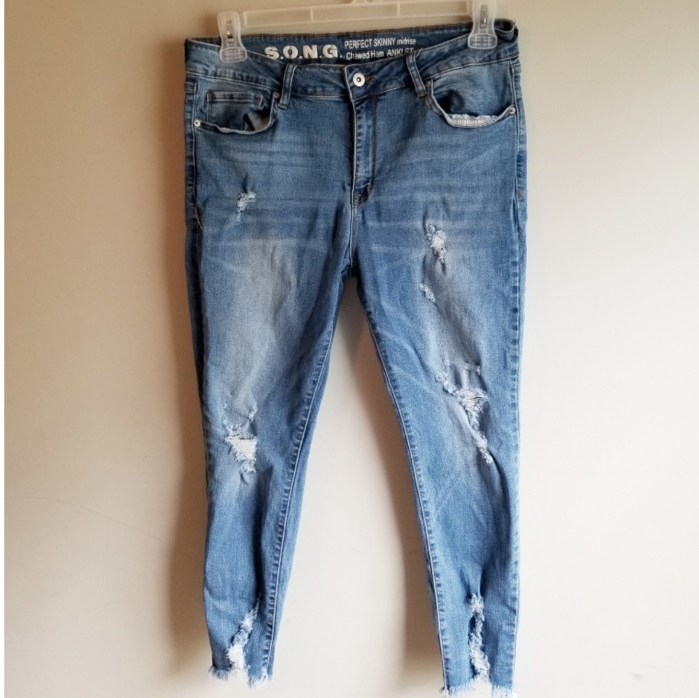 ripped ankle jeans